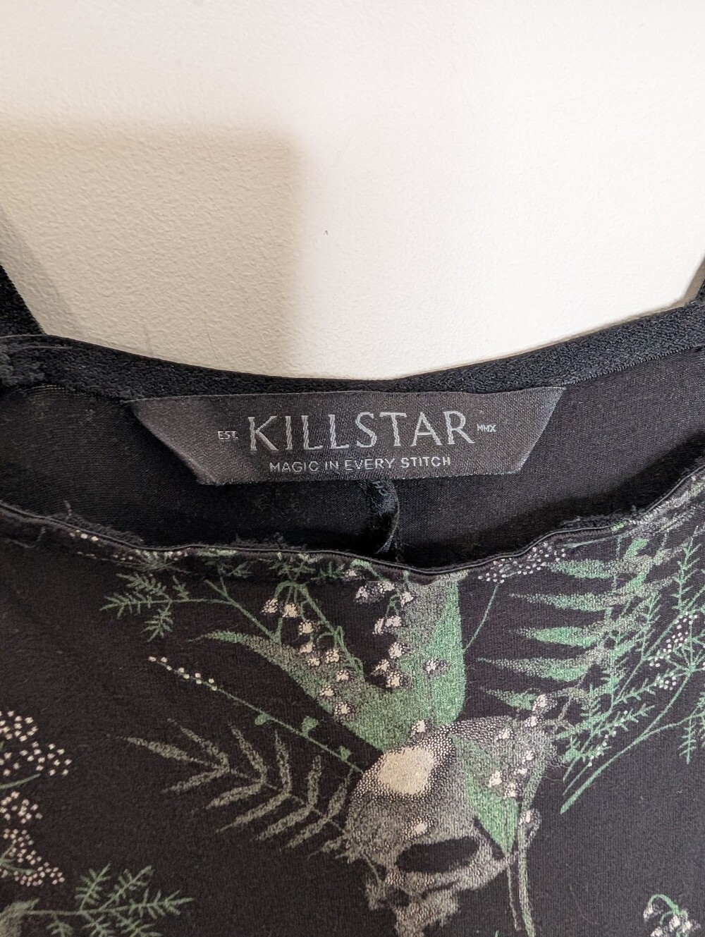 KILLSTAR Black Skull Botanical Floral Long Sleeve Goth Maxi Dress S - Picture 3 of 7